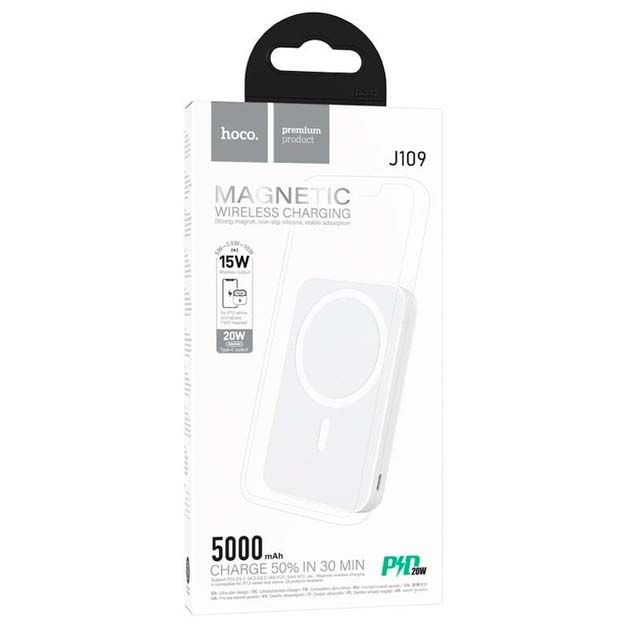 Hoco J109 PD20W Easy Wireless Fast Charging 5000 mAh Білий