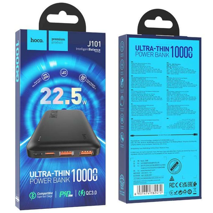Hoco J101 Astute 22.5W 10000 mAh (Black) (156550)