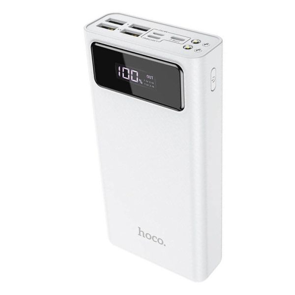 Повербанк 30000mAh Power Bank HOCO General J65 30000mAh 4USB Lightning Type-C 2A White S