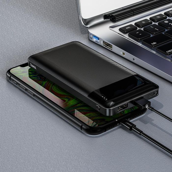 Hoco J72 Easy travel сила струму 2A Micro-usb, Type-C 10000 mAh Чорний Світлодіодний індикатор батареї