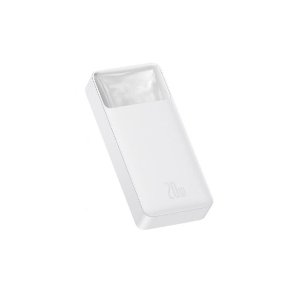 Батарея універсальна Baseus Bipow 20000mAh, PD/20W, QC3.0/USB-C, 2USB-A/3A(max.), white (PPDML-M02)