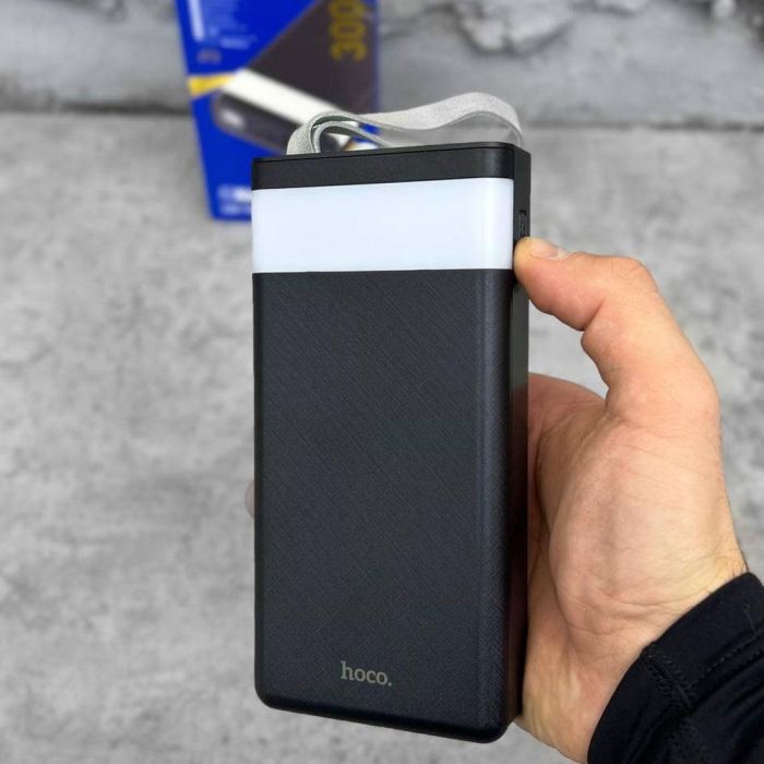 Hoco 30000 mAh з LED дисплеєм та ліхтариком/J73 Чорний / зарядний пристрій