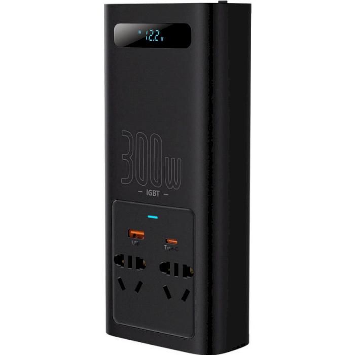 Baseus IGBT автомобільний інвертор Power Inverter 300W 220V CN/EU 12V/220V 300W (CGNB010101)