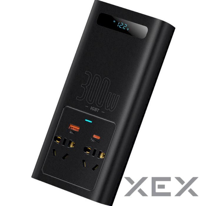 Baseus IGBT автомобільний інвертор Power Inverter 300W 220V CN/EU 12V/220V 300W (CGNB010101)