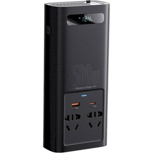 Автомобільний інвертор 12V/220V BASEUS Super Si Power Inverter 500W 220V CN/EU (CGNB000101)