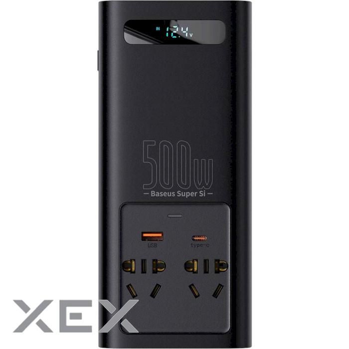 Baseus Super Si автомобільний інвертор 12V/220V  Power Inverter 500W 220V CN/EU (CGNB000101)
