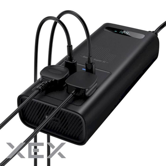Baseus Super Si автомобільний інвертор 12V/220V  Power Inverter 500W 220V CN/EU (CGNB000101)