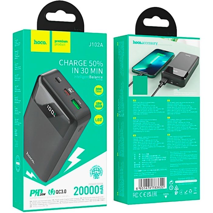 Hoco J102A Cool Figure 20000 mAh 20W Black [101324]