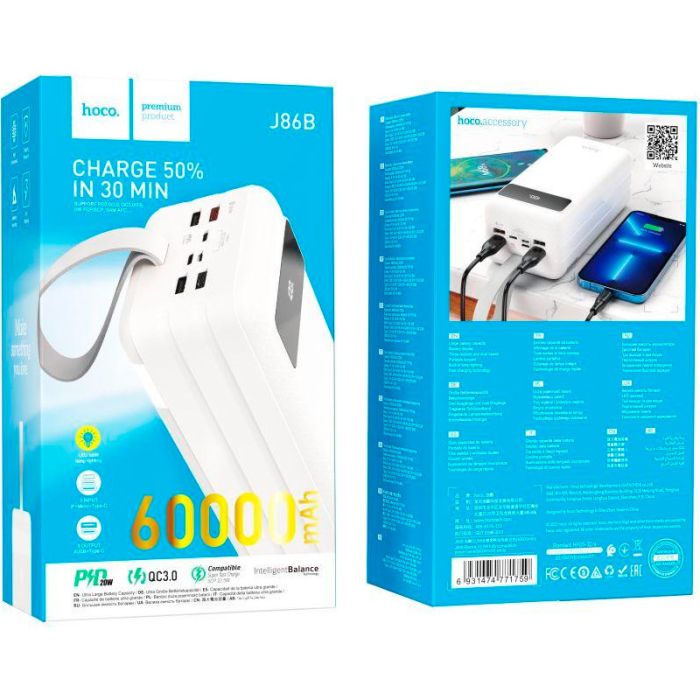 Hoco J86B Electric 60000 mAh 22.5W White (771759) [101159]