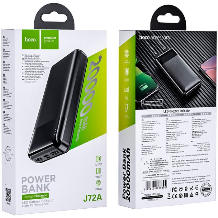 Hoco J72A Easy Travel 20000 mAh 10W Black (738394) [101331]