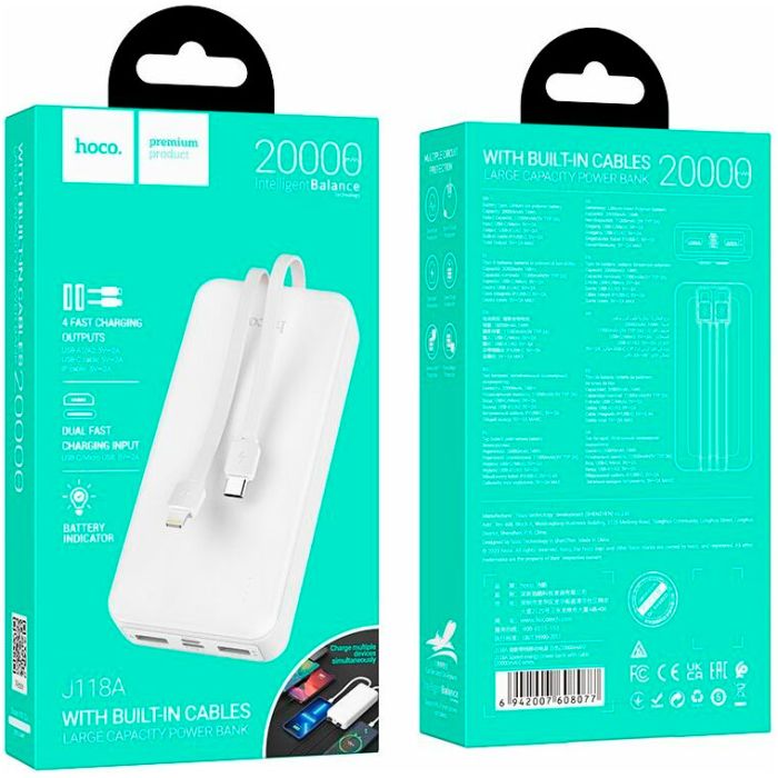 Hoco J118A Speed energy 20000 mAh 10W White [101327]