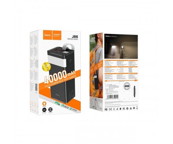 Hoco J86 Powermaster 22.5W fully compatible power bank(40000 mAh) Black
