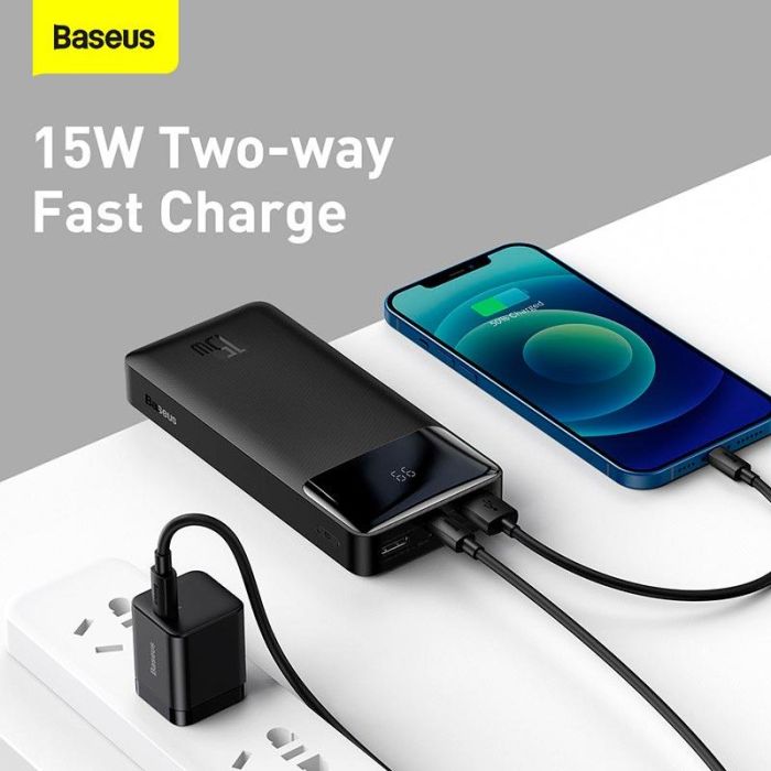 Baseus Bipow Digital Display Overseas 20000 mAh 15W (PPBD050101) чорний