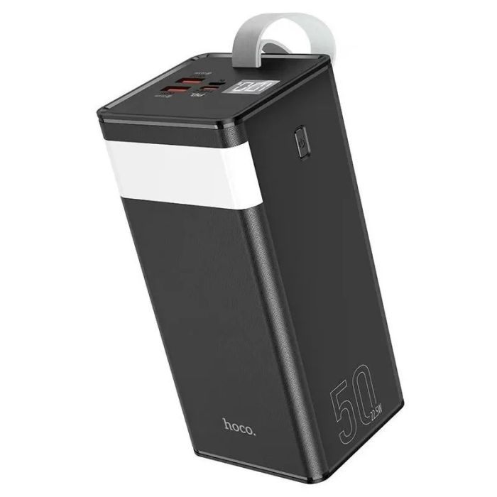 Hoco J86A-50000 mAh потужний 2 USB, USB-C, Micro-USB/Type-C, із ліхтарем, швидка зарядка Quick Charge Чорний