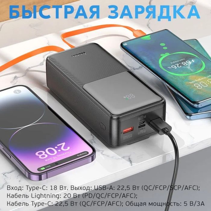 Hoco J119B-30000 mAh Sharp 22.5W (PD/QC3.0) Чорний