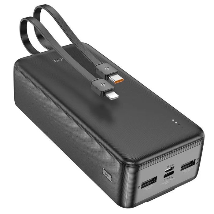 Hoco J118B вихід: 2 USB (5V/2A)+кабель Lightning/Type-C, чорний