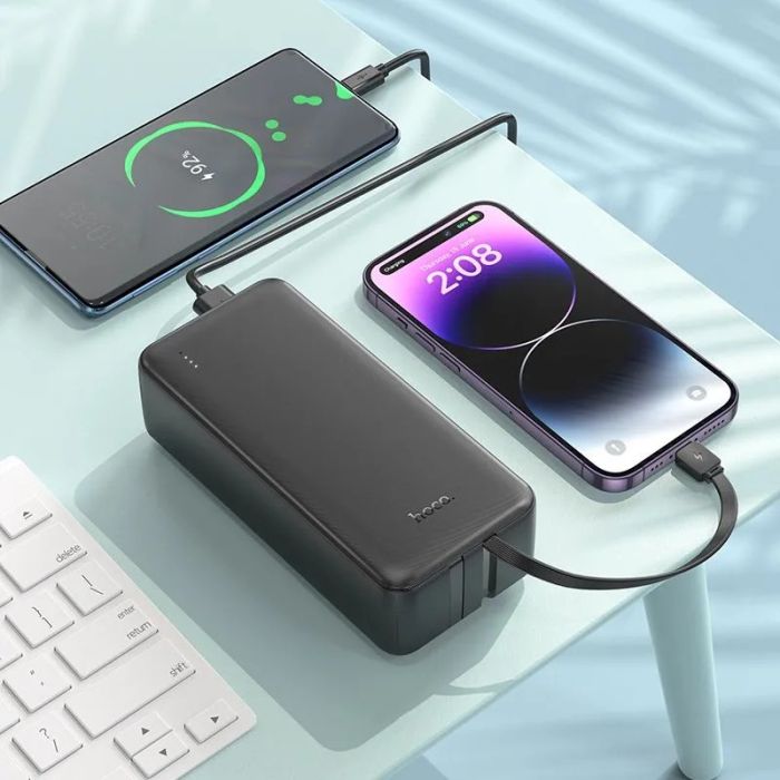 Hoco J118A-20000 mAh, вихід: 2 USB (5V/2A)+кабель Lightning/Type-C