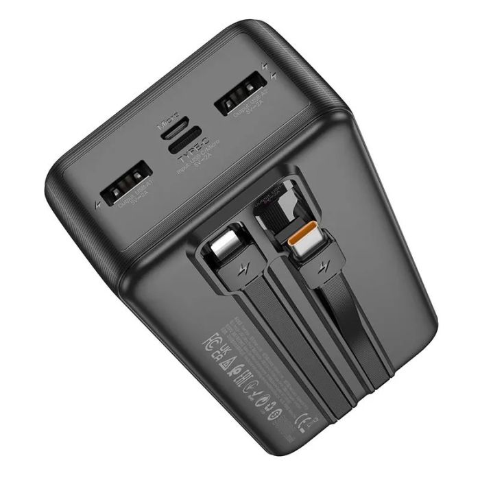 Hoco J118A-20000 mAh, вихід: 2 USB (5V/2A)+кабель Lightning/Type-C