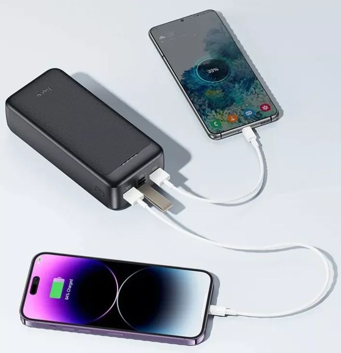 Hoco J111B-30000 mAh потужний 2 USB, Micro-USB/Type-C Чорний