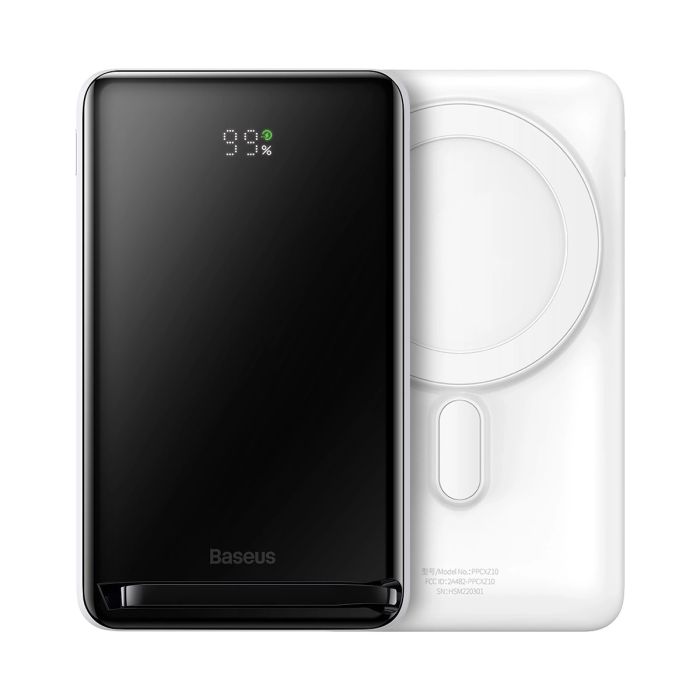 Baseus Magnetic Bracket (Overseas Edition) 10000 mAh 20W (Qi 15W) (PPCX000202) White