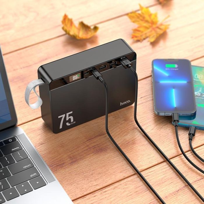 Hoco 75000mAh22.5W PD/QC3.0 3USB/Type-C Powerbank Overlord J94 Black (J94)