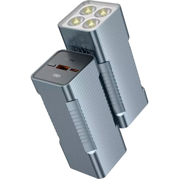 Hoco Q15 Flashlight 10000 mAh 22.5W Metal Gray [101322]