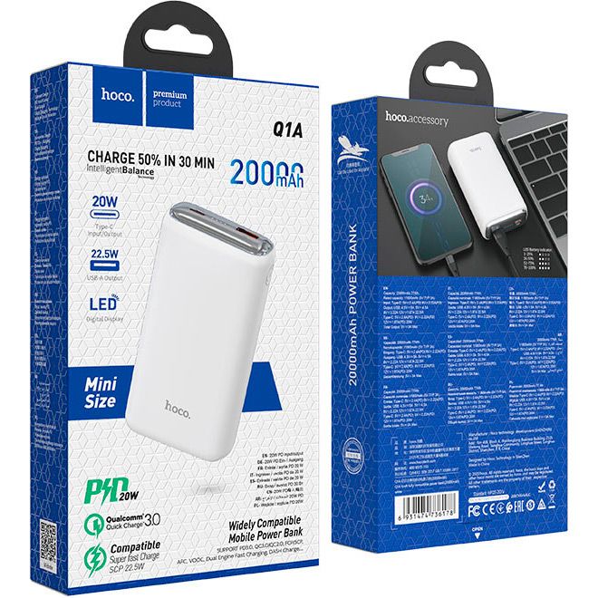 Hoco Q1A Kraft 20000 mAh 20W White (736178) [101161]