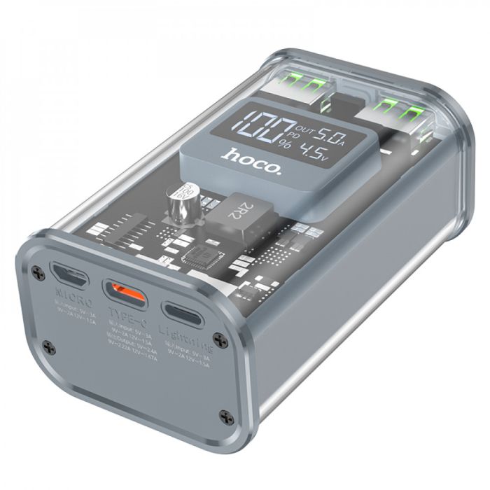 Повербанк Power Bank 10000 mAh 22.5W Hoco J105 Grey