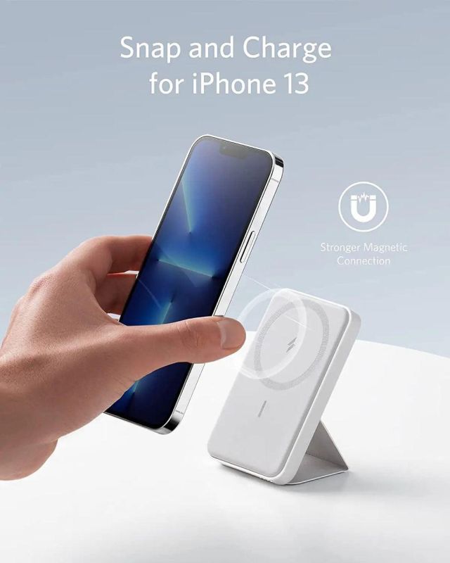 Anker 621 5000 mAh 12W та підставкою Бездротовий Magsafe для iPhone Білий