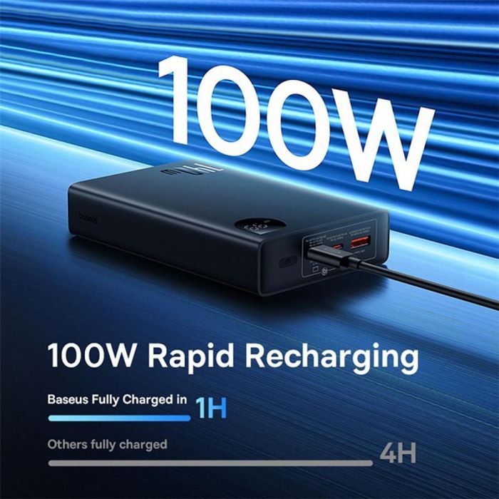 Baseus Adaman Digital Display | 24000 mAh, 140W, PD/QC| Чорний