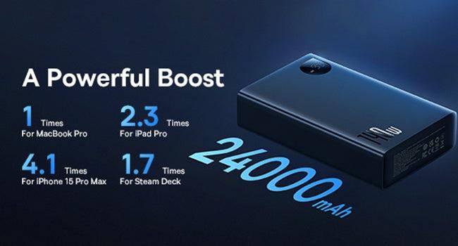 Baseus Adaman Digital Display | 24000 mAh, 140W, PD/QC| Чорний