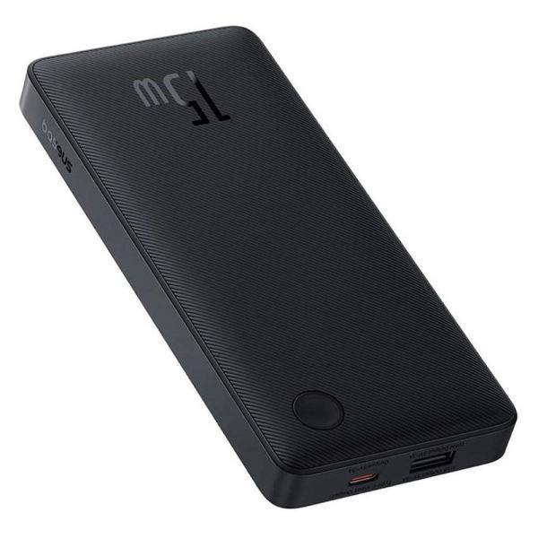 Зовнішній акумулятор повербанк power bank Baseus Airpow Lite 10000mAh USB + Type-C 15 Вт Чорний