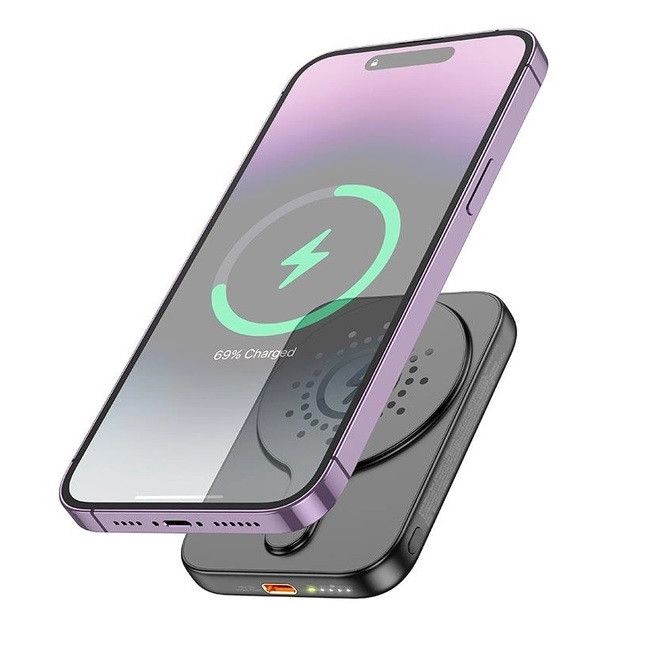 Hoco J117 PD20W+QC3.0 5000 mAh зі швидкою бездротовою зарядкою Black