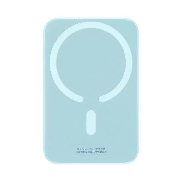 Qi 15W Baseus Magnetic Mini Wireless Fast Charge 2in1 10000 mAh 20W 2.4A QC3.0+PD3.0 (PPCX030003) Блакитний
