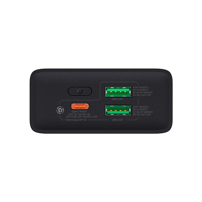Baseus Adaman2 Digital Display Fast Charge 20000 mAh (VOOC Edition) |2USB/Type-C, PD/QC, 30W/3A| чорний