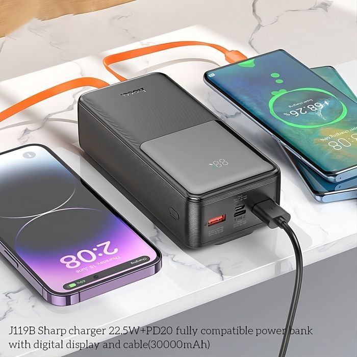 Hoco J119B Sharp charger 22.5W+PD20 30000 mAh