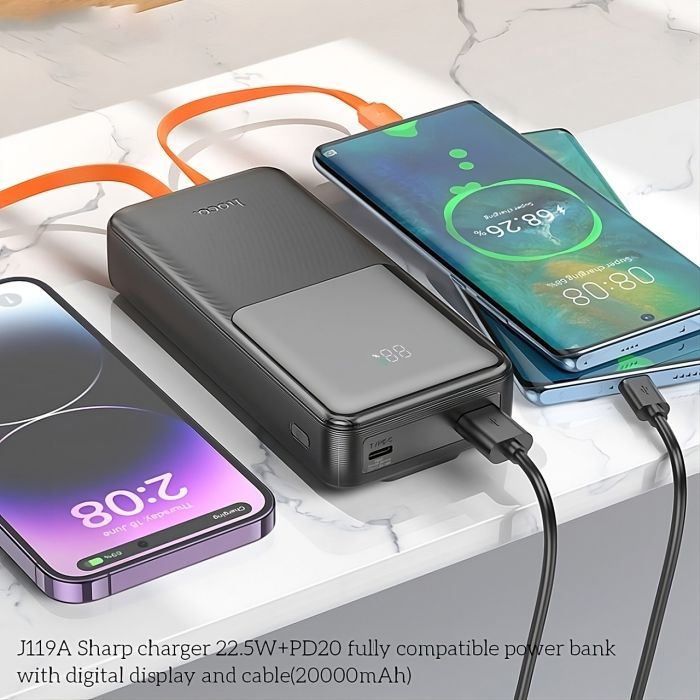 Hoco J119A Sharp charger 22.5W+PD20 20000 mAh