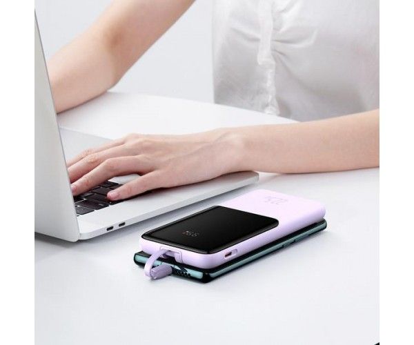 Baseus Elf Digital Display Fast Charge 10000 mAh 22.5W Purple (PPJL010005)