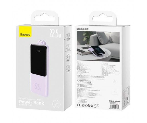 Baseus Elf Digital Display Fast Charge 10000 mAh 22.5W Purple (PPJL010005)