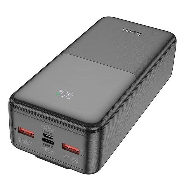 Hoco J119B Sharp з 2 кабелями Type-C та Lightning (30000 mAh) чорний