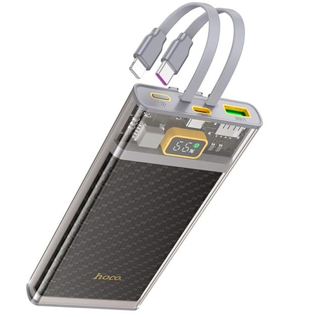 Hoco J104 10000 mAh 2USB(22,5W QC3.0)хType-C PD20W + кабель Type-CхLightning Сірий