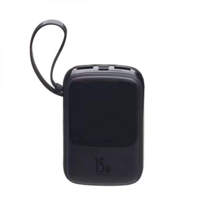 Baseus PPQD-B Q Pow With IP 3A 15W LED дисплей, 10000 mAh 2USB/Type-C to Lightning 3A Black