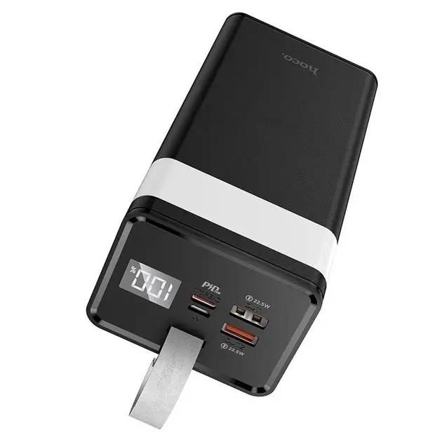Hoco Powermaster fully compatible 40000 mAh J86 |2USB/1Type-C, PD/QC, 5A/22.5W| Black із ліхтариком і швидкою зарядкою (J86B)
