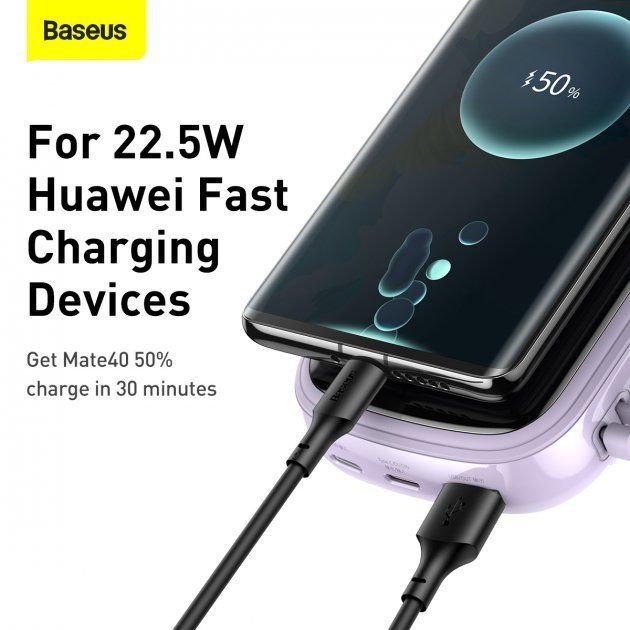 Baseus 20000 mAh з USB-C Cable Q Pow Display 22.5W Purple (PPQD-I05)  