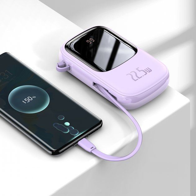 Baseus 20000 mAh з USB-C Cable Q Pow Display 22.5W Purple (PPQD-I05)  