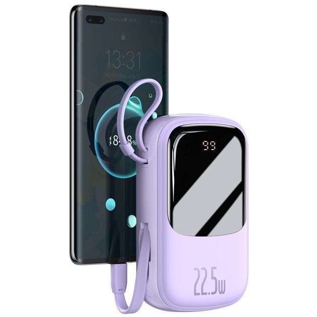 Baseus 20000 mAh з USB-C Cable Q Pow Display 22.5W Purple (PPQD-I05)  