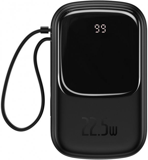 Зовнішній акумулятор Baseus Power Bank 20000mAh з USB-C Cable Q Pow Display 22.5W Black (PPQD-I01)  
