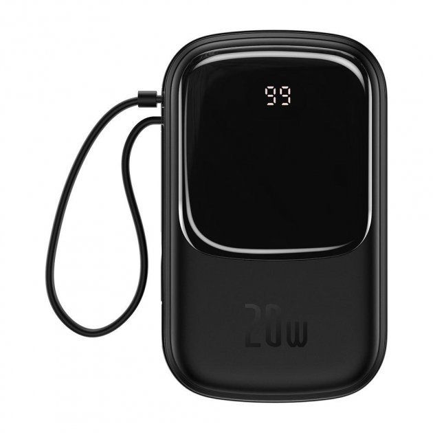 Baseus 20000 mAh with Lightning Cable Q Pow Display 20W Black (PPQD-H01)  