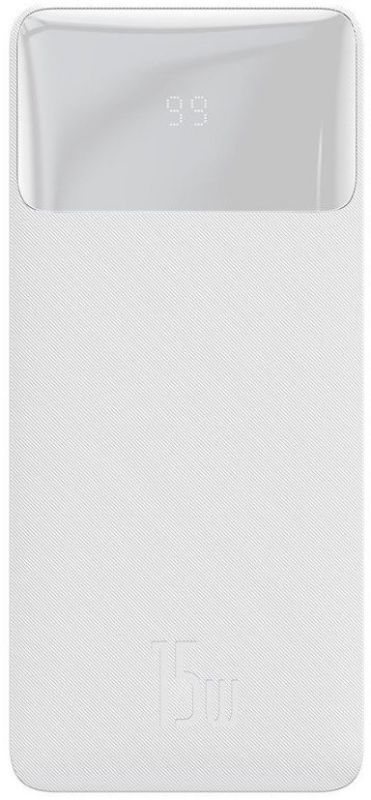 Зовнішній акумулятор Baseus Power Bank 20000mAh Bipow Display 15W White (PPDML-J02)  