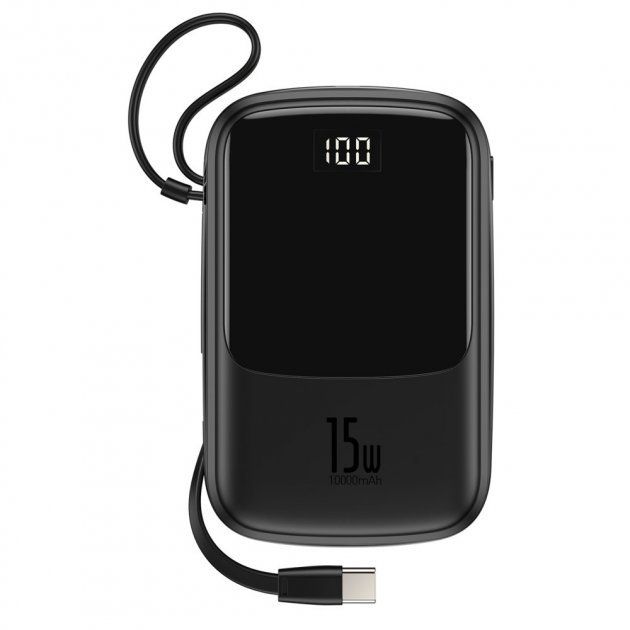 Baseus 10000 mAh with Lightning Cable Q Pow Display 15W Black (PPQD-A01)  